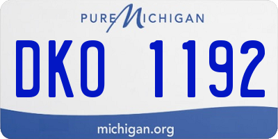 MI license plate DKO1192
