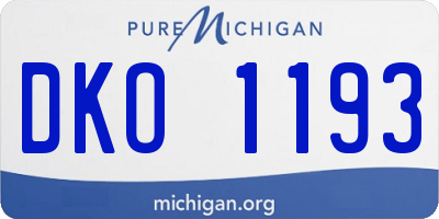 MI license plate DKO1193