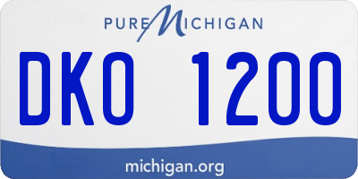 MI license plate DKO1200