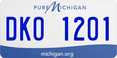 MI license plate DKO1201
