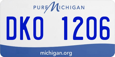 MI license plate DKO1206