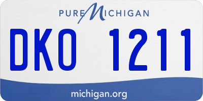 MI license plate DKO1211
