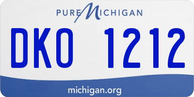 MI license plate DKO1212