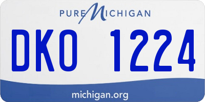 MI license plate DKO1224