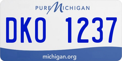 MI license plate DKO1237