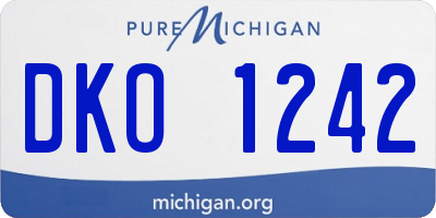 MI license plate DKO1242