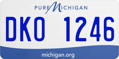 MI license plate DKO1246