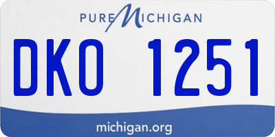 MI license plate DKO1251