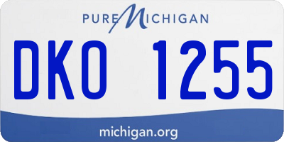 MI license plate DKO1255
