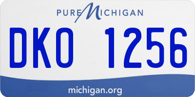 MI license plate DKO1256