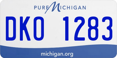 MI license plate DKO1283