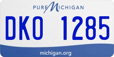 MI license plate DKO1285