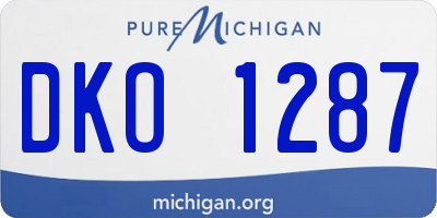 MI license plate DKO1287