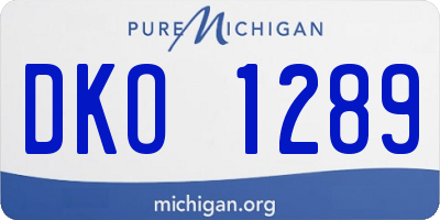 MI license plate DKO1289
