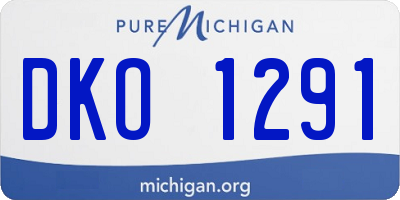 MI license plate DKO1291