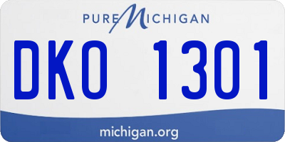 MI license plate DKO1301
