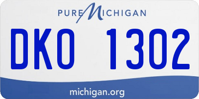 MI license plate DKO1302