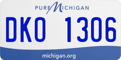 MI license plate DKO1306