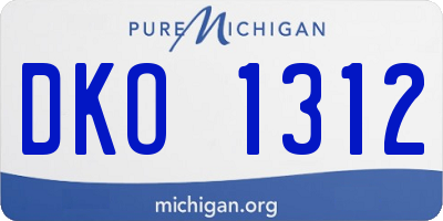 MI license plate DKO1312