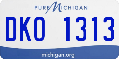 MI license plate DKO1313