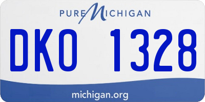 MI license plate DKO1328