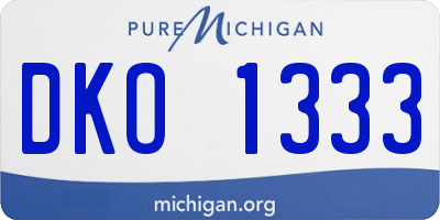 MI license plate DKO1333