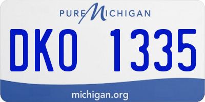 MI license plate DKO1335