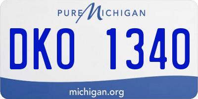 MI license plate DKO1340