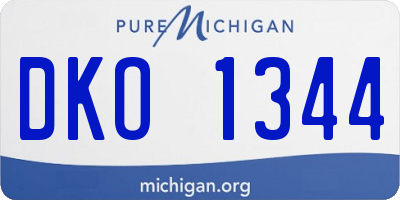 MI license plate DKO1344
