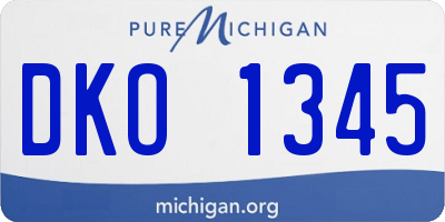 MI license plate DKO1345