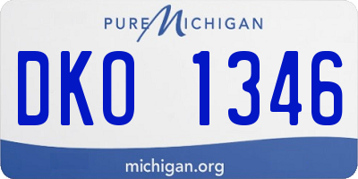 MI license plate DKO1346