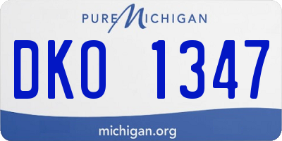 MI license plate DKO1347