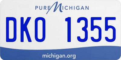 MI license plate DKO1355