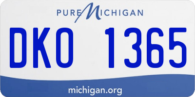 MI license plate DKO1365