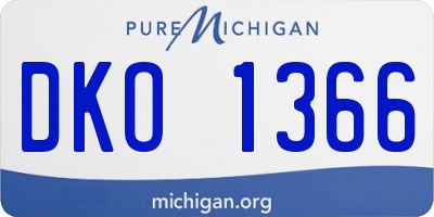 MI license plate DKO1366