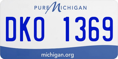 MI license plate DKO1369
