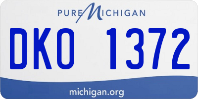 MI license plate DKO1372
