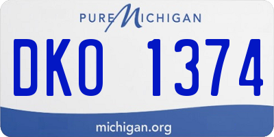 MI license plate DKO1374