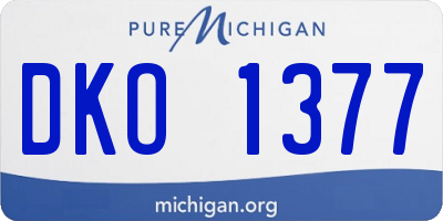MI license plate DKO1377