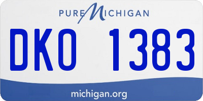 MI license plate DKO1383