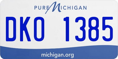 MI license plate DKO1385