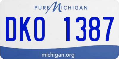 MI license plate DKO1387