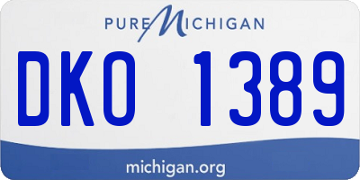 MI license plate DKO1389