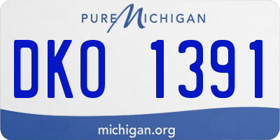 MI license plate DKO1391