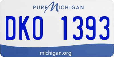 MI license plate DKO1393