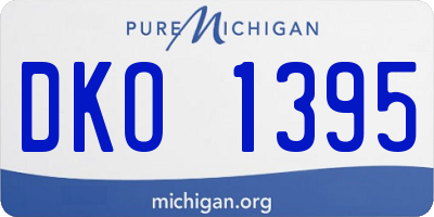 MI license plate DKO1395