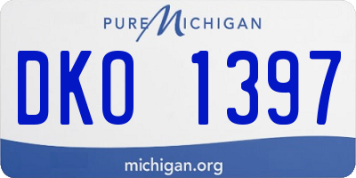 MI license plate DKO1397
