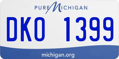 MI license plate DKO1399