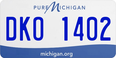 MI license plate DKO1402