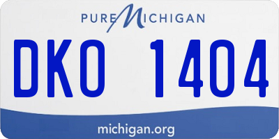 MI license plate DKO1404